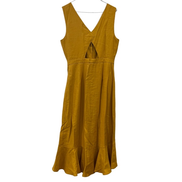 Lulus When We First Met Mustard Yellow Button Front Midi Dress - Picture 3 of 6